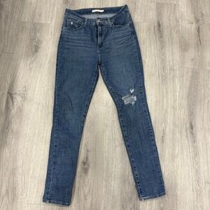 Levi's Jeans 721 High Rise Skinny Womens W29 L30 Medium Wash Distressed